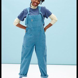Lucy & Yak Organic Corduroy Easton Dungarees in Niagara Blue NWOT